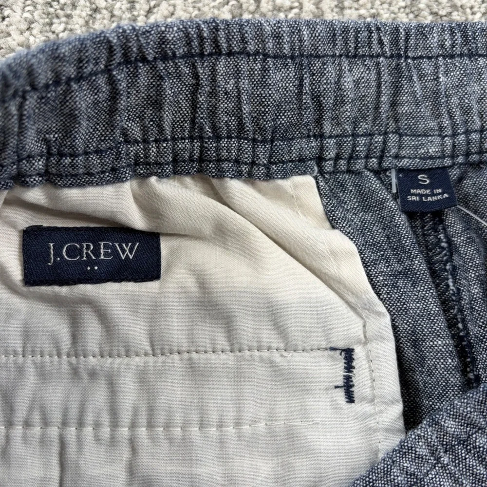 J.Crew Linen Blend Pants Mens S Blue Re-Imagined Drawstring L0484